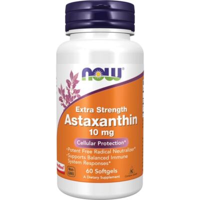NOW Foods Extra Strength Астаксантин 10 мг 60 желатиновых капсул