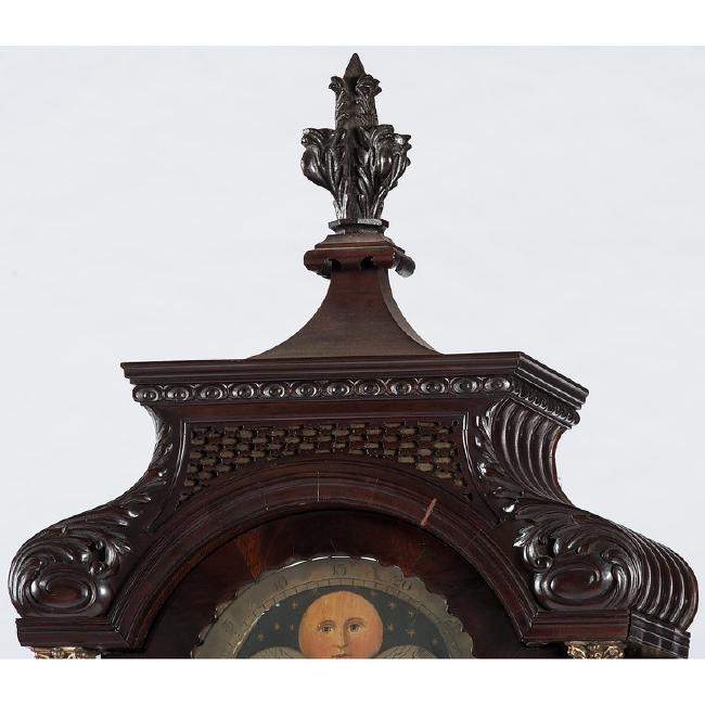 18th Century Chippendale Mahogany Tall Case Clock Grandfather Clock Wm Smith