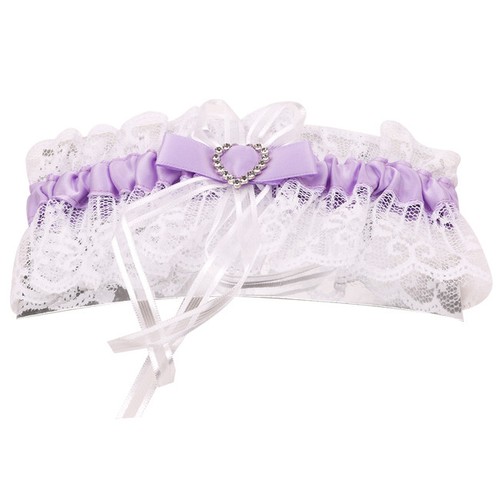 Garter Band Crystal Heart Satin Ribbon Wedding Bridal Prom Stretchy Lace New Q
