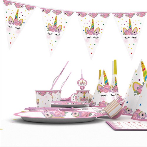 Unicorn Theme Kids Tablecloth Baby Shower Decor Birthday Party
