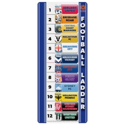 A League Soccer Mini Score Board Ladder 12 Magnetic Team Tiles Leader Board