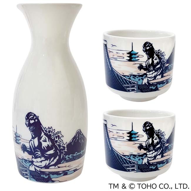 Godzilla Sake Bottle & Sake Cups B type Japan NEW | eBay