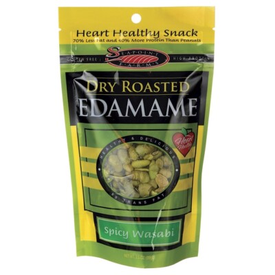 Seapoint Farms Dry Roasted Edamame Spicy Wasabi 3,5 унции в упаковке