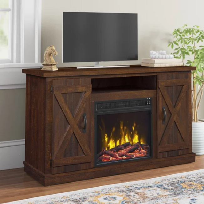 For Tvs Up To 55" With Electric Fireplace Included