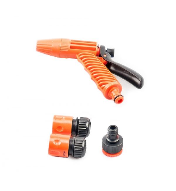 Kit Irrigazione Pistola + 3 Raccordi Tubo Acqua Giardino Fiori Piante Pompa dfh
