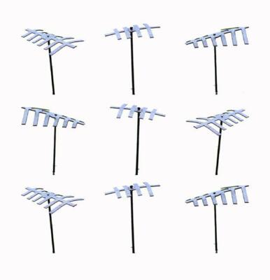 Rooftop TV antennas 9 Pack to super Building Rooftops HO scale Model 1/87 scale