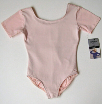 Nwt Danskin Pink Dance Leotard child girls M 6 7 8 10 Cotton Ballet Leo D100 New