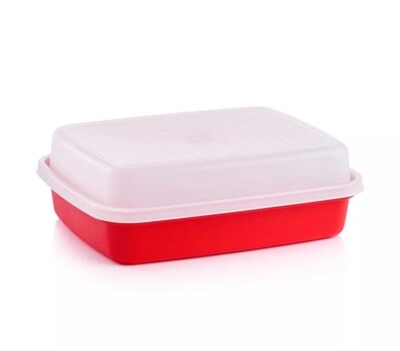 Tupperware SMALL Season Serve Jr Junior Marinade Container Keeper Red New