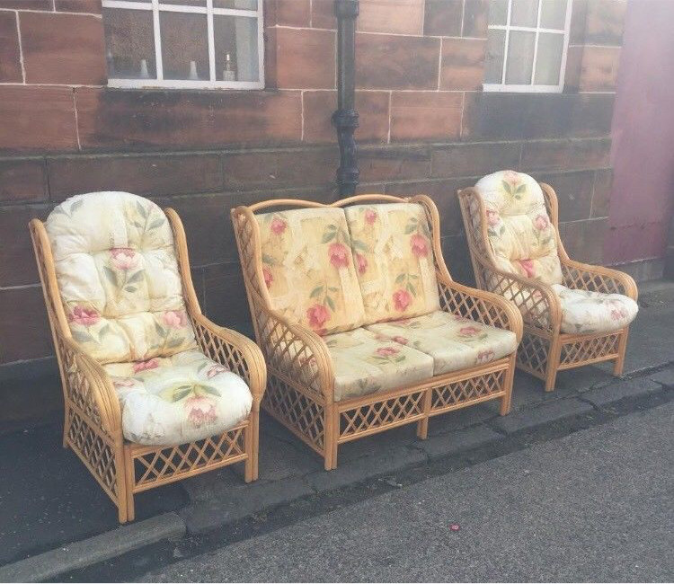 Wicker bamboo rattan furniture suite conservatory furniture sofa and