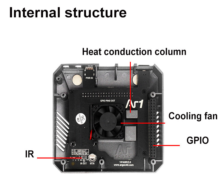 Argon One V2 Aluminum Case For Raspberry Pi 4, With Power Button Fan HDMI Port