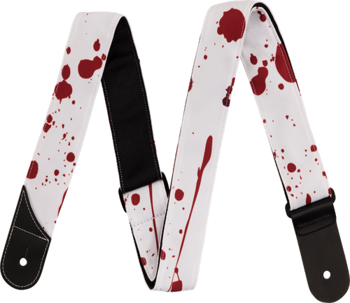 Jackson Guitars Blood Splatter Guitar Strap, White and Red, 2