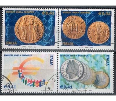 Italia Repubblica 2002 Moneta Unica Europea 4v Us - 