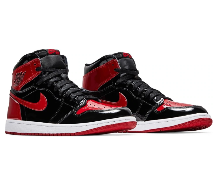 Nike Air Jordan 1 Retro High OG Patent Bred Sneakers Mens US