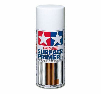 Tamiya 87044 Fin Surface Primer L pour Plastique Metal Blanc 180 ML