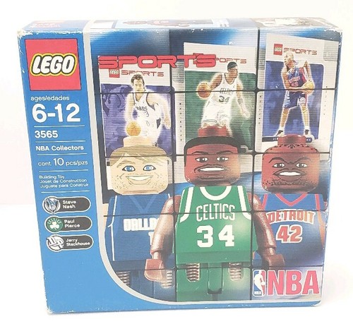 2 NEW LEGO NBA COLLECTORS BASKETBALL SET 3565 NASH PIERCE STACKHOUSE SEALED 2003