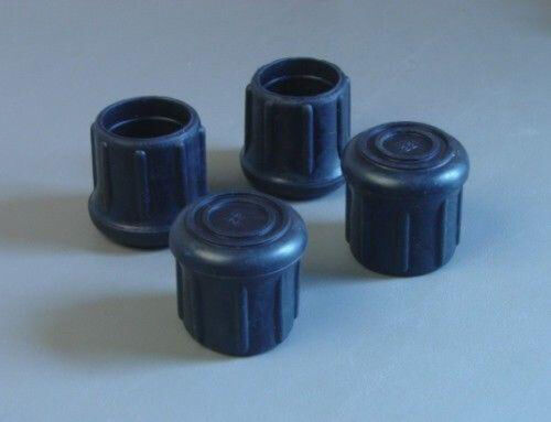 (4 PACK) 1-1/4" Black Rubber Tips for Cane, Crutch, or Chair - CT-1.25-B