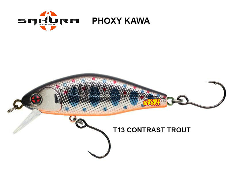 SAKURA PHOXY KAWA 52S COL. T13 CONTRAST TROUT MINNOW SINKING 5,5 GR TROTA LAGO