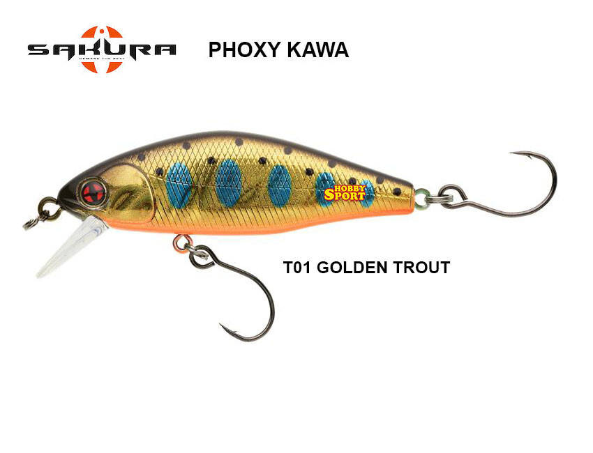 SAKURA PHOXY KAWA 52S COL. T01 GOLDEN TROUT MINNOW SINKING 5,5 GR TROTA LAGO