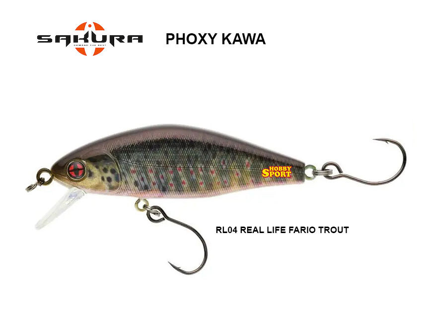 SAKURA PHOXY KAWA 52S COL. RL04 REAL LIFE FARIO TROUT MINNOW SINKING 5,5 GR