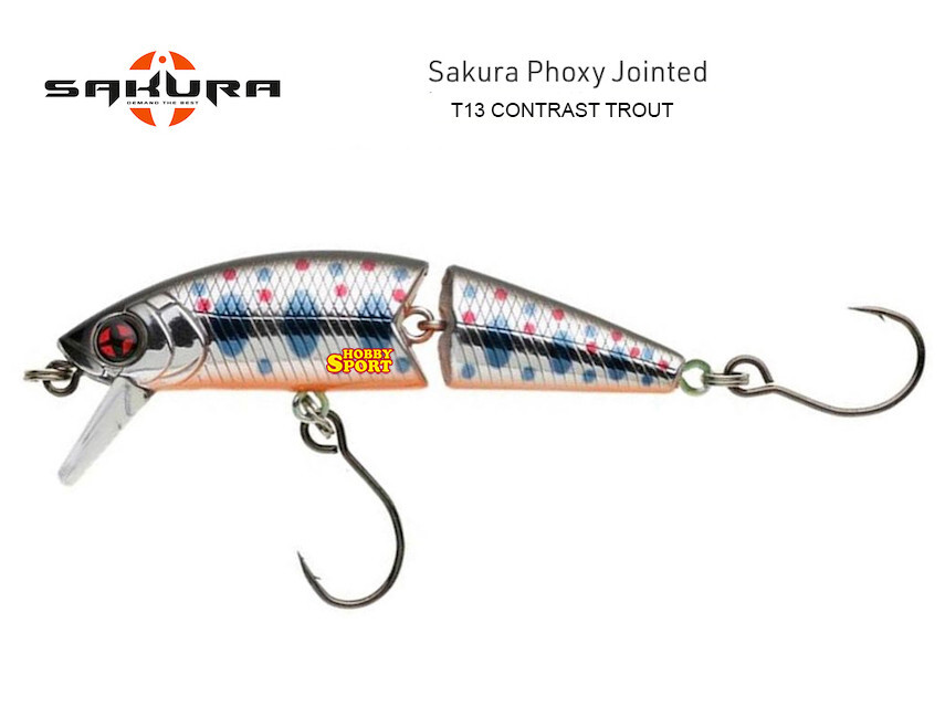 SAKURA PHOXY JOINTED 60S COL. T13 CONTRAST TROUT SINKING 5,1 GR TROTA LAGO