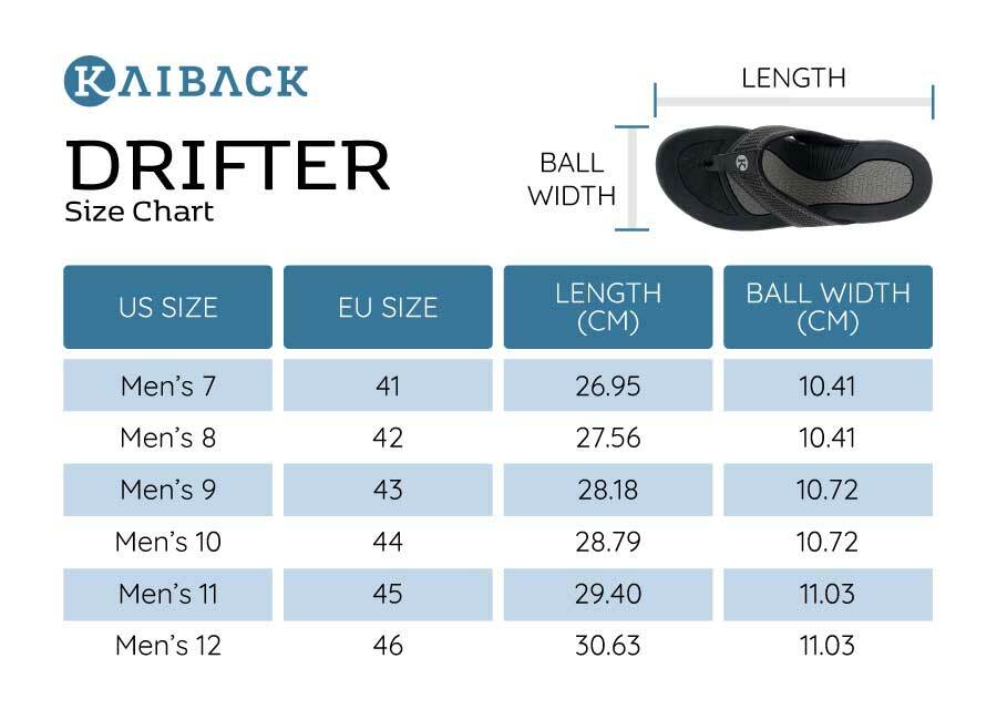 Men's Kaiback Drifter Sandal - Outdoor Sport Flip Flop Tough Tread Arch Support