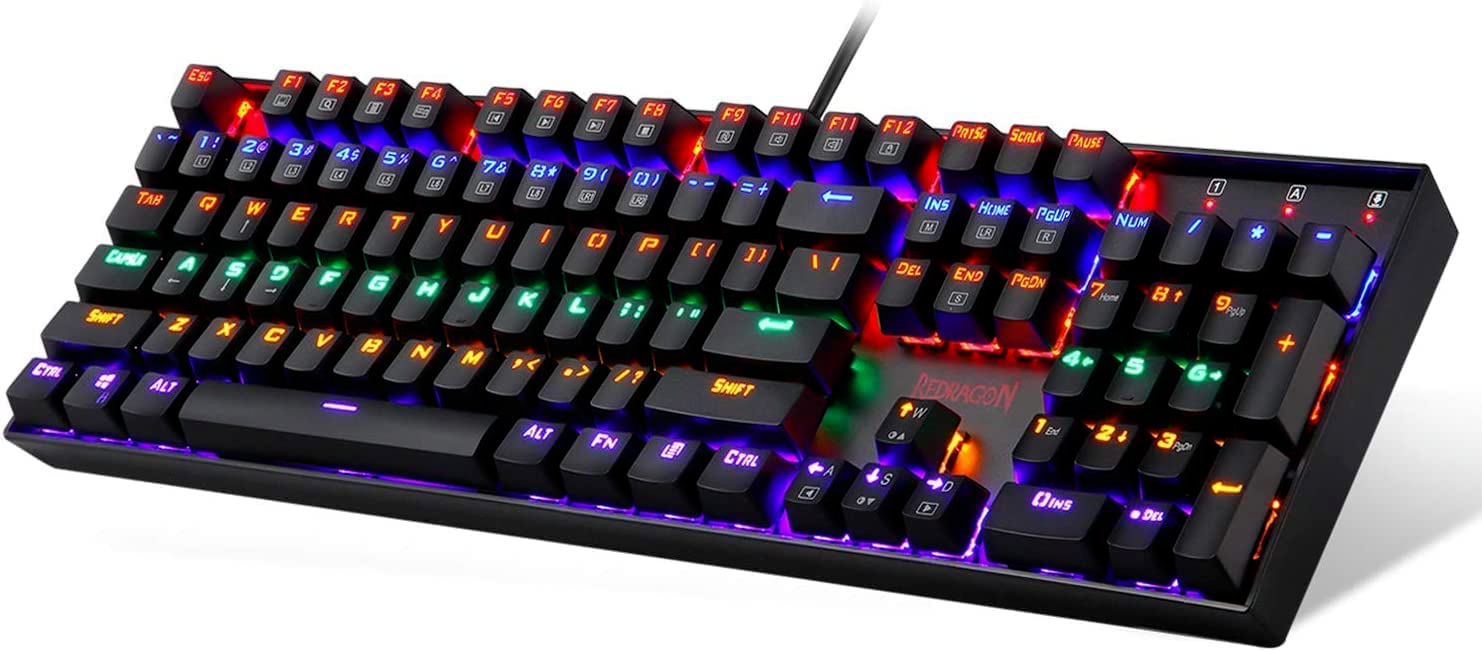 Redragon K551 Mechanical Gaming Keyboard RGB LED Rainbow Backlit Wired New