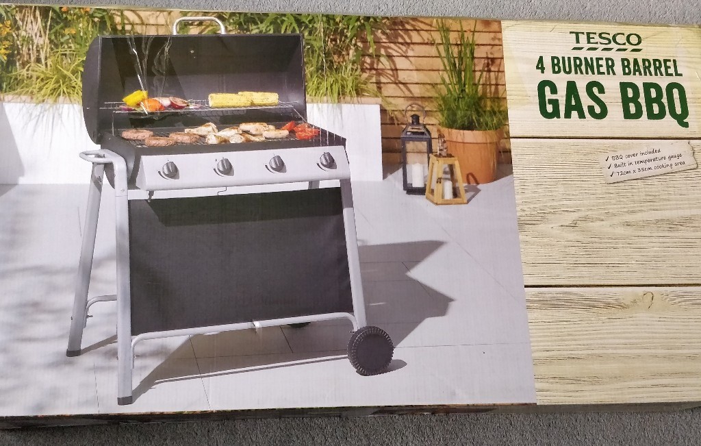 Tesco 4 Burner Barrel Gas BBQ NEW & Boxed (Barbeque) in Sevenoaks