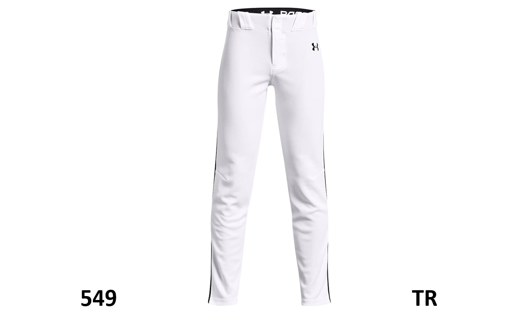 Under Armour Boys' Gameday Vanish Pipe 21 Pants, Knit, White/Black, YMD