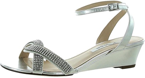 

Nina Florina Сандалии на танкетке Женская обувь серебристый металлик США 6,5, Серый