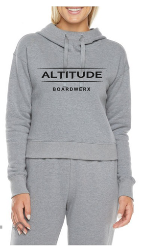 ​WOMEN’S “ALTITUDE BOARDWERX” CROP TOP SWEATSHIRT HOODIE (GREY) MEDIUM (8-10)