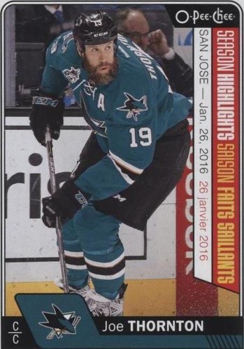 2016-17 O-Pee-Chee - Joe Thornton #610