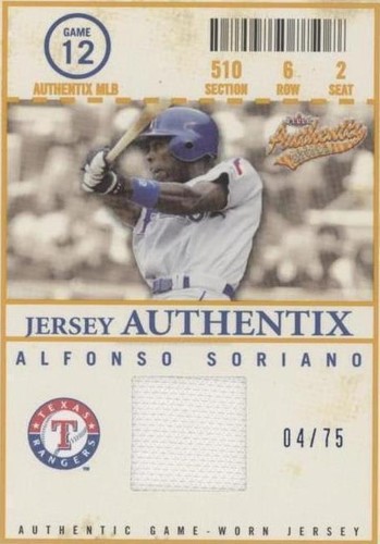 2005 Fleer Authentix - Alfonso Soriano #JA-AS