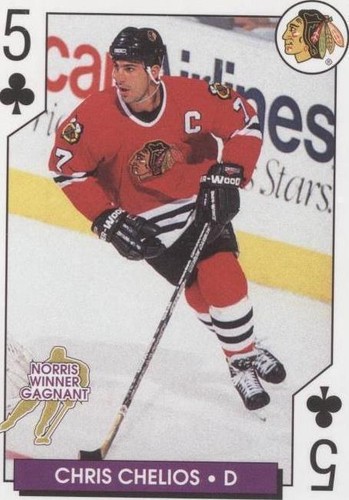 1996-97 Bicycle NHL Hockey Aces Playing Cards - Chris Chelios #5C