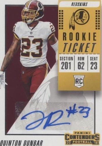 2018 Panini Contenders Quinton Dunbar #338