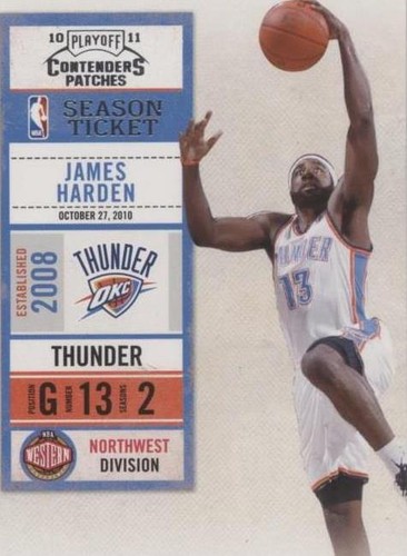 2010-11 Playoff Contenders Patches - James Harden #30