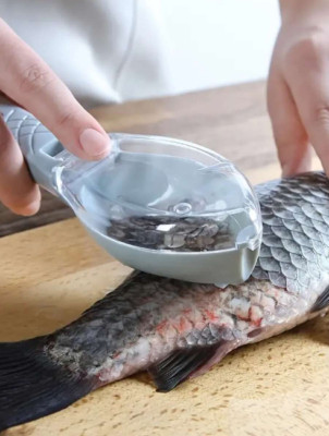 Fish Scraper Scale Brush Remover Peeler Scraping Descale Kitchen Cooking Scaler