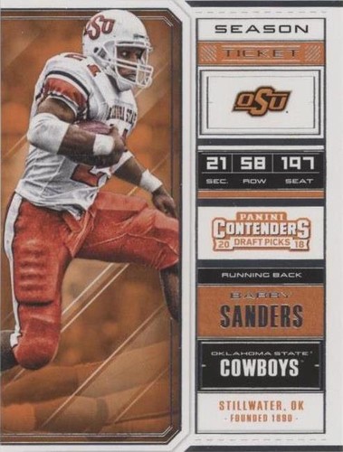 2018 Panini Contenders Draft Picks Barry Sanders #8