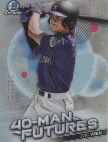 Zac Veen 2021 Bowman Chrome Futurist Green Refractor #'d 51