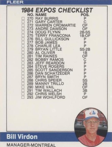 1984 Fleer - Bill Virdon #658