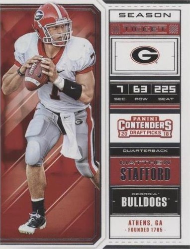 2018 Panini Contenders Draft Picks Matthew Stafford #70