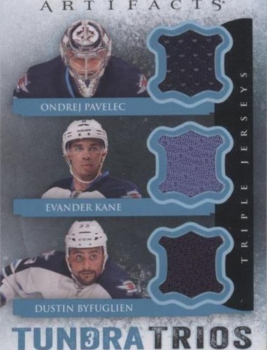 2013-14 Upper Deck Artifacts - Dustin Byfuglien Evander Kane Ondrej Pavelec #T3-BPK