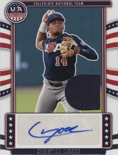 Topps - 直筆サインカード  Christian Moore 499枚限定 PSA 9 CHRISTIAN MOORE 2024 Panini Stars & Stripes Silhouette Auto