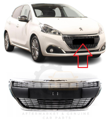 NEW PEUGEOT 208 ALLURE 15 19 FRONT BUMPER LOWER CENTER GRILLE WITH