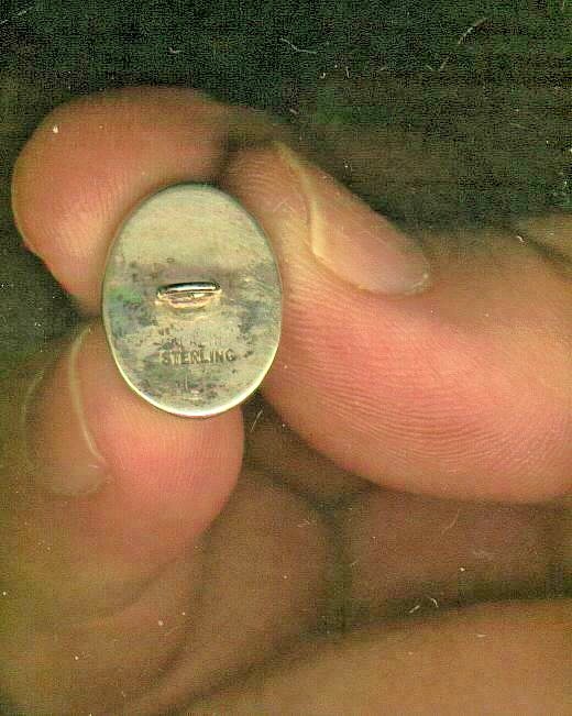 Oval Leopard Jasper Set in Sterling Silver Gemstone Button