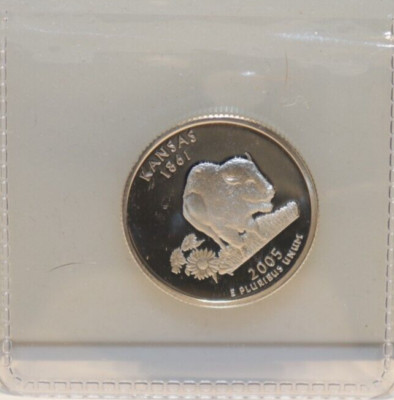 2005 S Silver Proof  US Kansas State 25c
