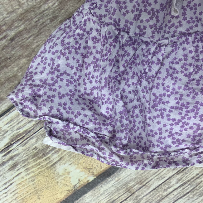 Crewcuts Purple White Star Floral Print Layered Peasant Skirt Girls 8 Crew Cuts