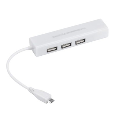 Micro USB A RED LAN ETHERNET RJ45 adaptador con 3 puertos usb2.0 HUB Cargador