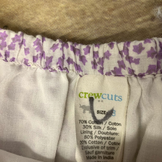 Crewcuts Purple White Star Floral Print Layered Peasant Skirt Girls 8 Crew Cuts