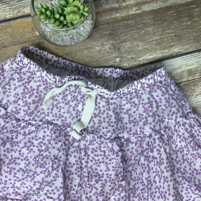 Crewcuts Purple White Star Floral Print Layered Peasant Skirt Girls 8 Crew Cuts