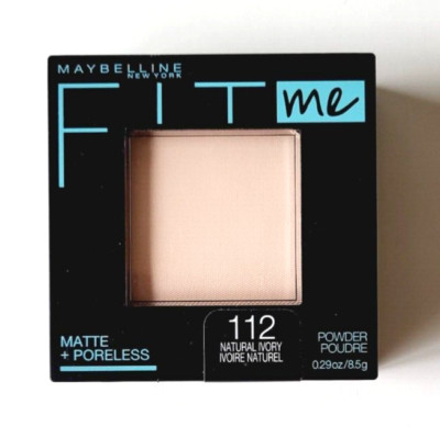 Maybelline FIT ME MATTE + PORELESS Powder Foundation ~ 112 NATURAL IVORY 0.29 oz